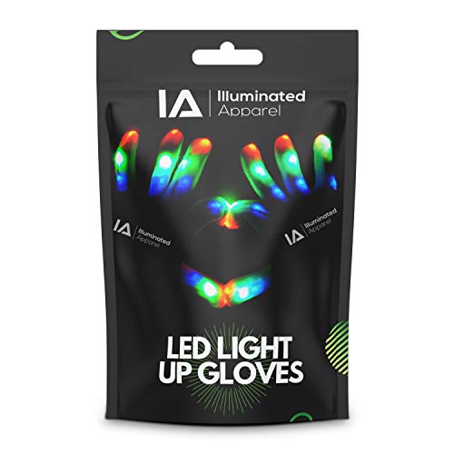 Illuminated Apparel Gants clignotants à DEL pour enfants pour fête d'Halloween, Noir , 14+ Years