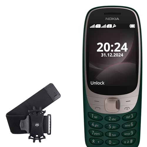 BoxWave Holster Compatible with Nokia 6310 (2024) - ActiveStretch Sport Armband, Adjustable Armband for Workout and Running - Jet Black