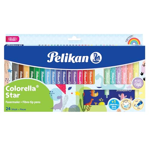 Pelikan Fasermaler Colorella Star Trigangular dreieckige Stifte, 1 Set, 24-farbig