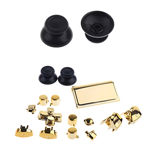 Gazechimp Kit Complet de Boutons de PS4 Boutons Déclencheurs Pièce de Rechange avec 2pcs Joystick de Manette Sony PS4 Accessoire de Jeu Vidèo Cover