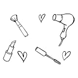 Cute Fashion Beauty Product Art - Black Vinyl Decal for 13' Laptop