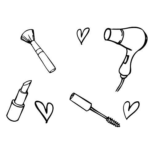 Cute Fashion Beauty Product Art - Black Vinyl Decal for