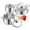 Stainless Steel Cookware Set, 6 Piece No...