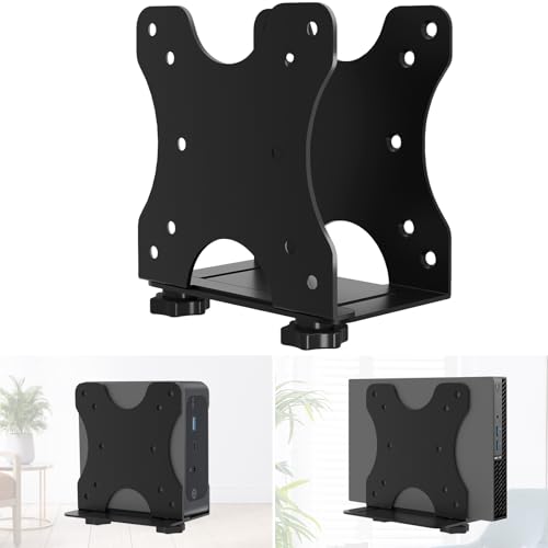 Adjustable Thin Client Mini PC Mount Bracket Mini PC Vesa Mount Under Desk Mount Wall Mount and Attached to Monitor Arm Mount for NUC Dell HP Mac mini Cable Boxes Wi-Fi Routers and Small CPUs