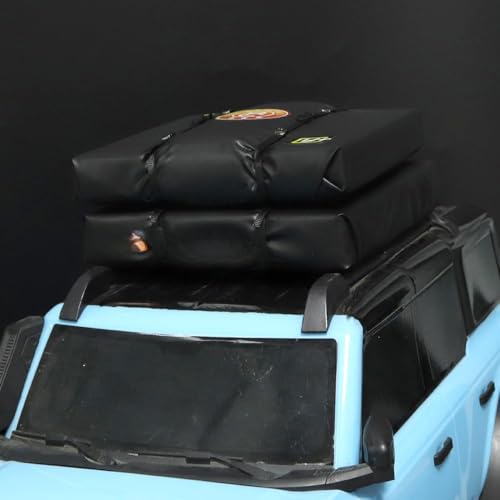 RCJUMPANT RC Simulated Roof Luggage Tent Bag Decoration for 1/8 1/10 RC Crawler (TRX4, Defender, SCX10, 90046, RC4WD (black)