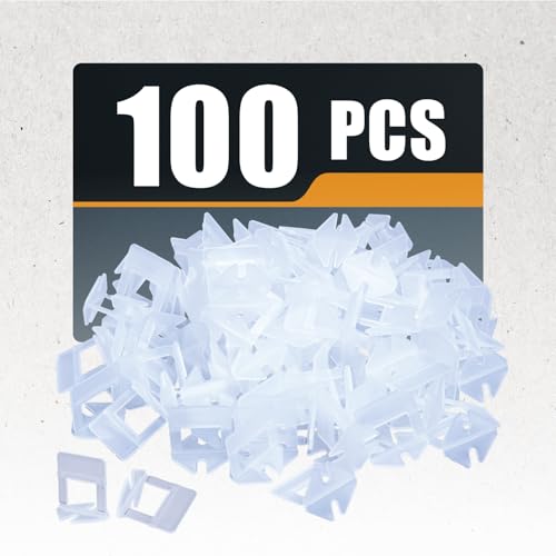 Image of POWERTEC 1 /16 inch Tile Leveling System Clips 100 Pack, Anti-Lippage Tile Spacers and Levelers for Floor & Wall Installation - Disposable Grout Spacer Clips for Ceramic, Porcelain, Marble, Tiles (71898)