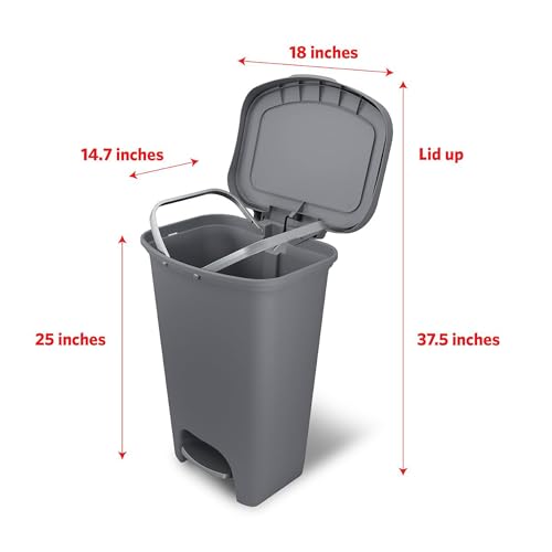 Caneca de basura rectangular Glad 13 galones gris pack 4 miniatura 2