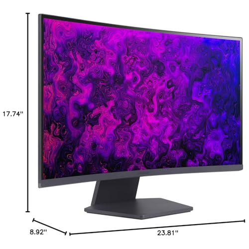 Image of LG 27 inch QHD Gaming Monitor, Ultragear Curved Display, 180Hz, 1ms, 1000R, AMD FreeSync, HDR10, 99% sRGB, Black Stabilizer, DAS Crosshair FPS Counter, HDMI x2, DisplayPort, Borderless Design, Black