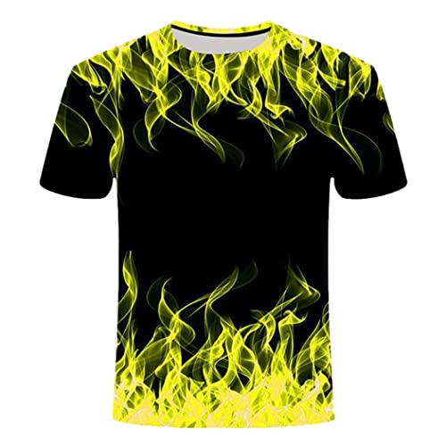 T-shirt Blue Flame 3D manches courtes homme femme noir AY S