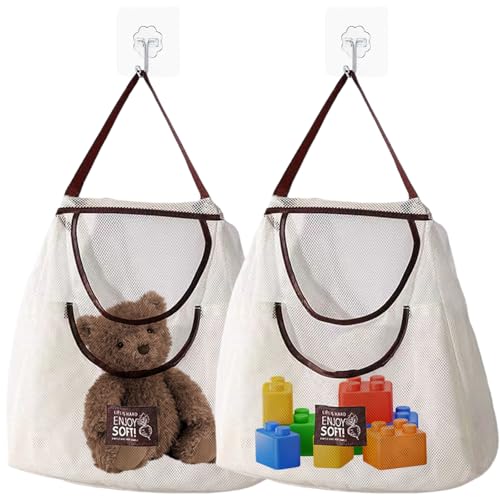 Organizador de Juguetes de Baño, 2 Piezas Guardar Juguetes, Almacenaje Juguetes Baño, Red Organizador Juguetes, para Artículos de Tocador, Juguetes Niños