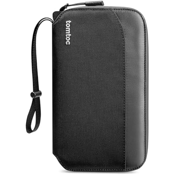 tomtoc etui na paszport na 4 paszporty, pokrowiec na paszport organizer etui na paszport z uchwytem na kartę SIM i wysuwanym bolcem, ochrona RFID, przegroda na kartę