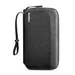tomtoc Family Passport Holder for 4 Passports with a Sim Card Holder and Eject Pin, RFID Blocking Travel Wallet for Flight Tickets, ID/Credit Card, Money, Waterproof Passport Cover with Wrist Strap