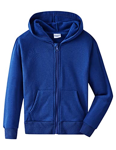 Image of Spring&Gege Youth Solid Fleece Hoodies Soft Full Zip Hooded Sweatshirts for Children (3-12 Years)