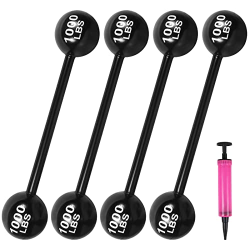 EVERMARKET 4 PCS Giant Inflatable Dumbbell Barbell, Fun Carnival Circus Birthday/Halloween Party Decorations, Fake Weights Cosplay Props, Photo Booth Props Accessory