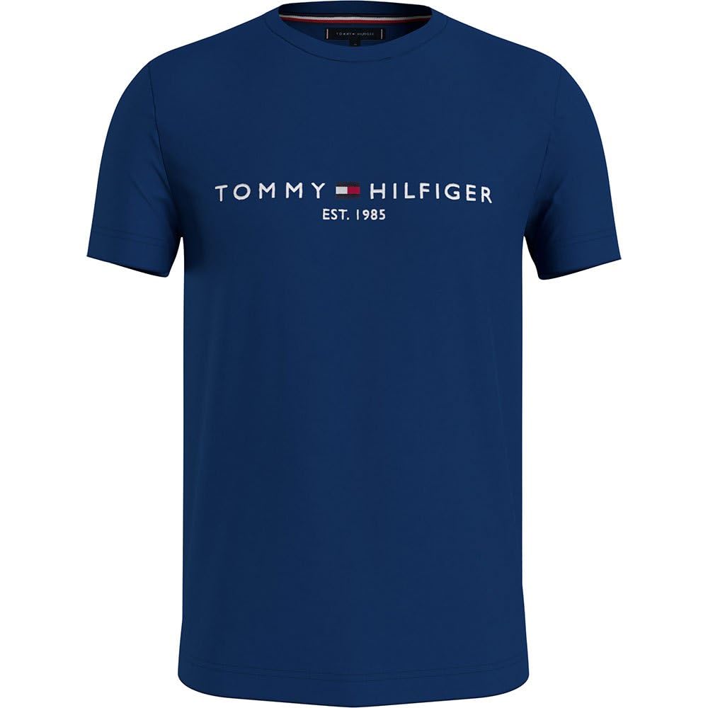 Tommy Hilfiger Men Tommy Logo Tee S/S T-Shirts, Blue, S