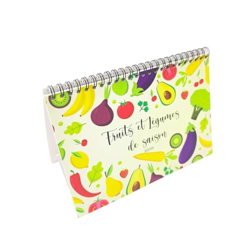 ARTMAP DESING Fruits et Légumes de saison | Calendrier perpétuel à suivre au fil des mois | Livre de cuisine chaque année | Format 21 x 15 cm (A5) | Idée cadeau