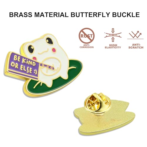 Image of 10 /20 /50 /100Pcs Be Kind Or Else Frog With Knife Enamel Pins Bluk -Funny Novelty Lapel Pins Badge Brooch Souvenir For Clothing Backpack Bags