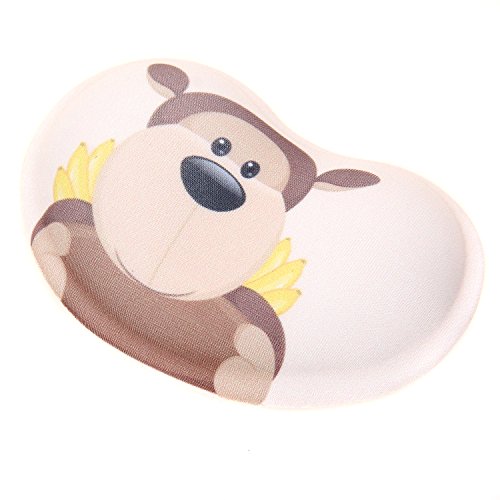 TUKA Ergonomico Poggiapolsi Gel, con superficie tessile, divertenti cartoni animati, resto di polso, gel Pad Poggiapolsi, Cuscino per il polso, orangutan marrone, TKC5113 browngorilla