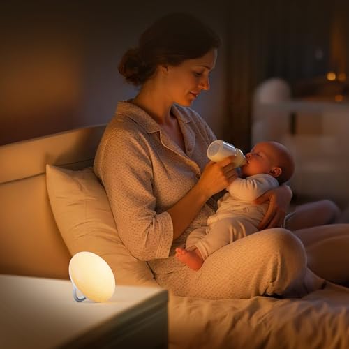 MAHYKO Nachtlicht Baby, Weiches BPA-freies Silikon Nachtlampe Kinder, 3 Farbwechselmodi 3 Timer und Stilllicht dimmbar, Wiederaufladbares Baby Night Light Für Stillen Wickeln kleinkinderzimmer