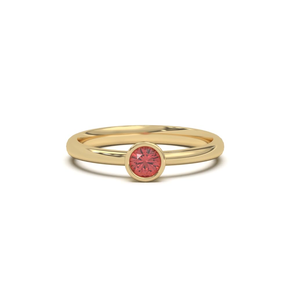 Petite Ruby Band Ring 925 Sterling Silver 18K Gold Vermeil Jewellery for Women and Girls | BIS Hallmarked, Anti Tarnish, Hypoellergenic, 5x thicker 18Kt Gold Plated | 1 Yr Warranty