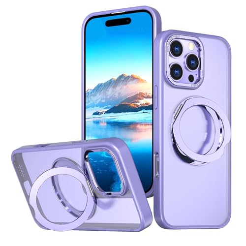 Coque iPhone 16 Plus MagSafe lilas avec anneau rotatif 360 invisible