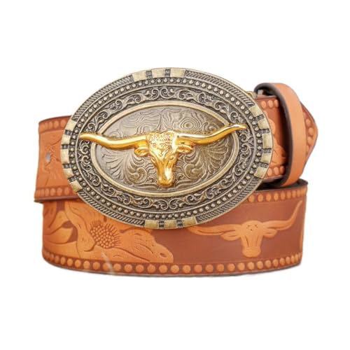 Ceinture western boucle taureau Longhorn dorée : le cadeau rodéo idéal