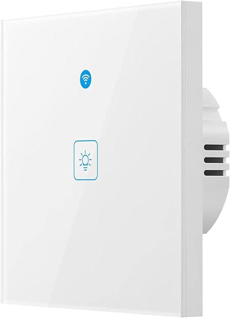 Woolley WiFi Smart Wall Light Switch, Touch Wall Light Switch, APP Remote Control Wall Light Switch with Voice Control (Compatible with Alexa and Google Home)/ Timing -1 Gang, White