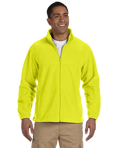 Men's Full Zip Midweight Fleece Pullover, SAFETY YELLOW, Medium