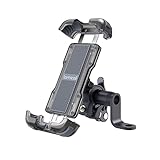 バイク スマホホルダー スタンド : Lamicall 片手操作 オートバイ ワンタッチ スマートフォンホルダー ミラーマウント付き バイク用 携帯ホルダー 原付 motorcycle phone mount 360度回転 防振 iPhone 16 16 Plus 16 pro iphone 15/14/13/12 pro plus pro max 4.7－6.8インチに対応