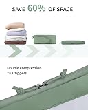 ECOHUB 5 Set Compression Packing Cubes for Suitcases Organiser Bags Set Travel Essentials with Shoe Bags for Travel Tear-resistant Travel Accessories with ID Tag Expandable Packing Bags(Green) - Image 3
