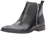 Calvin Klein Men's Raxton Leather Boot, Black, 9.5 M US