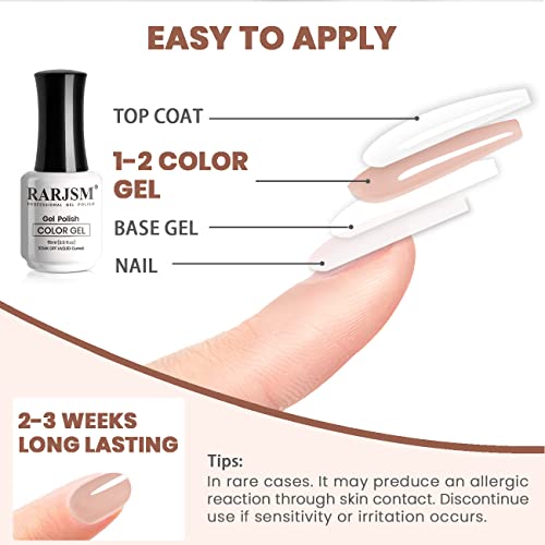 Rarjsm Nude Pink Gel Nail Polish Neutral Transparent French Milky Pink Skin Tone Gel Polish Sheer Light Pink Gel Nail Varnish Uv Led Cured Soak Off For Home Salon Diy 15Ml Single Bottle #TOP6
