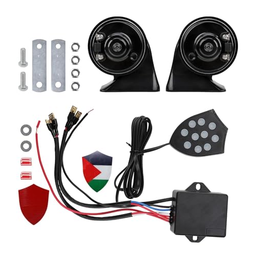 Okiyakusama Klaxon électronique de Voiture 12V, Accessoires Automobiles, klaxon de contrôleur Musical pour Voitures, camions, Motos, véhicules