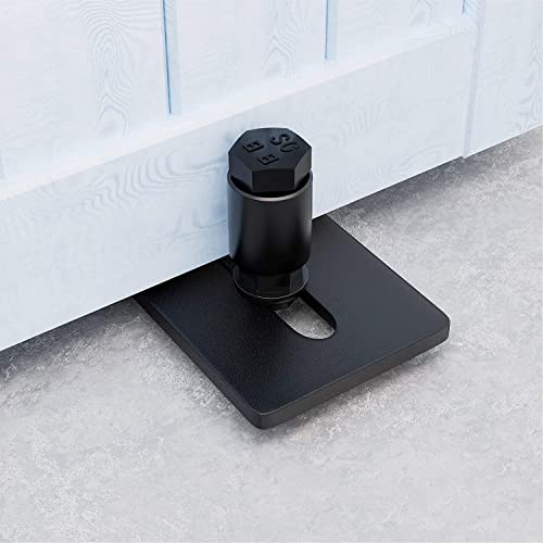 Hahaemall Sliding Barn Door Floor Guide, Barn Door Guide For Bottom Adjustable Roller And Wall Mount System, Smoothly And Quietly, Black, 1 Pack #TOP5
