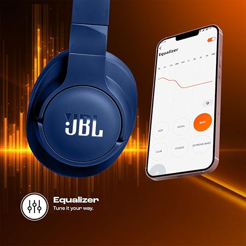 Image of JBL Tune 770NC Wireless Over Ear ANC Headphones with Mic, Upto 70 Hrs Battery, Speed Charge : 5 min Charge Gives up to 3H of Playback, Customized EQ, Google Fast Pair, Dual Pairing, BT 5.3 (Blue)
