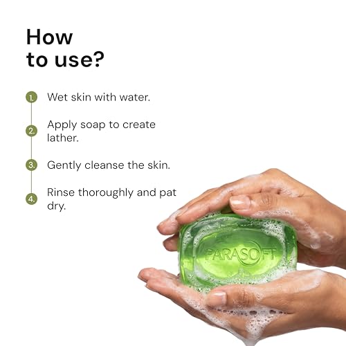 Image of Parasoft Glycerine & Aloe Vera Translucent Bathing Bar 100g (2 Pack) | moisturising soap for soft skin | gentle daily cleansing bar | non-drying formula | for all skin types