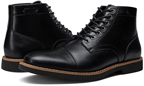 Image of Vostey Mens Boots Casual Chukka Boots for Men Motorcycle Boot Dress Cap Toe Ankle Vintage Distressed Lace-up