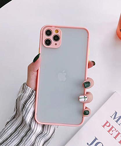 シーユーエル スマホケース バンパー風 フレーム 半透明 無地 iPhoneカバー アイフォンケース ipc497 D:iPhoneX/iPhoneXS ピンク