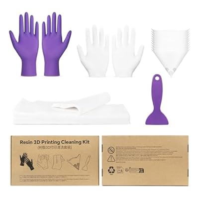 RESIONE - Kit de limpieza para impresora 3D de resina, incluye guantes de nitrilo, guantes interiores, paños de limpieza, filtros de papel y raspadores de plástico, prácticos accesorios para impresora | Ya disponible en tu tienda friki favorita! En mundofriki.es!