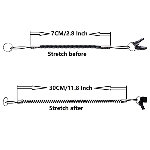 Xrong Stylus Tether 10 Pack Of Detachable Elastic Coil Lanyards/Tether Strings With 3.5Mm Earphone Jack For Stylus Touch Pens Black #TOP4