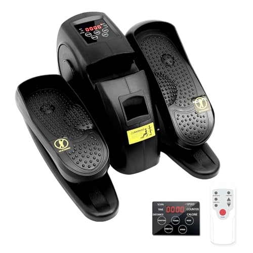 Máquina elíptica para debajo del escritorio, paso a paso eléctrico silencioso con control remoto, 15 velocidades ajustables, ejercitador de pedal compacto para oficina en casa y fitness (01)