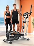 Neezee Crosstrainer für Zuhause mit Bluetooth-App,16-Stufiger Widerstandsstufen,6 kg Magnetischem Schwungrad,Ellipsentrainer mit LCD-Monitor,Pulssensor,Flaschenhalter-Gerätehalterung