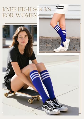Knee High Socks Athletic Women Tube for Teen Girl Cosplay 1 Pack One Size3
