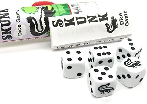 Koplow Games Skunk Dice Game 5 Dice Set with Travel Tube and Instructions
