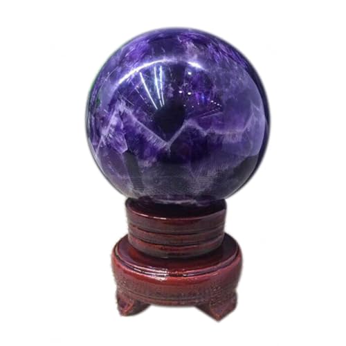 Sphère améthyste véritable avec socle pour décoration minérale de maison