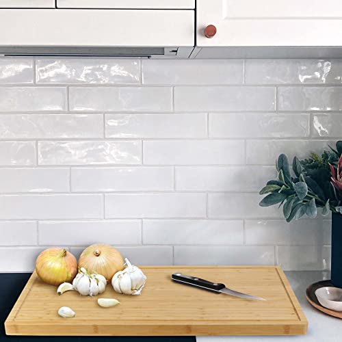 Bamboomn Heavy Duty Premium Bamboo Cutting Board - Vertical Cut - Grooved - 24" X 12" X 1" #TOP5