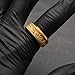 Concept Knight Golden Tungsten Carbide Rings for Men and Women 8mm Frosted Inlaid Gold Foil Men's Engagement Wedding Bands Fashion Luxury (8mm golden, 13.5)