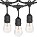 SHINE HAI 48-Foot with 24 Hanging Sockets Weatherproof Outdoor String Lights - Commercial Grade - Perfect Patio Lights & Party Lights-Black- 26 11S14 Incandescent Bulbs Included