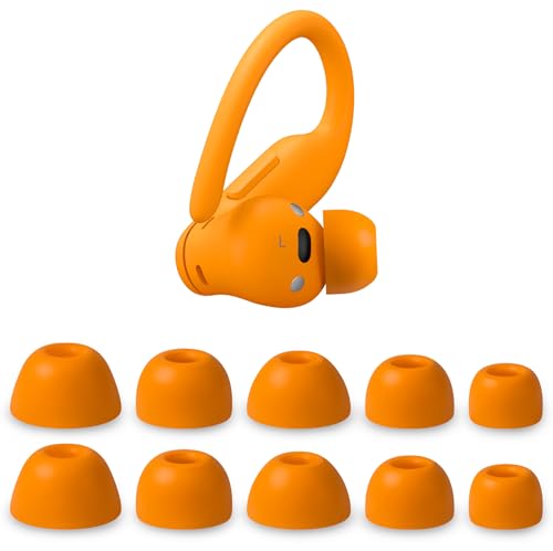 Geiomoo Silicone Ear Tips for Beats Powerbeats Pro 2 Replacement Eartips Earbuds Earpads (Orange XS/S/M/L/XL)