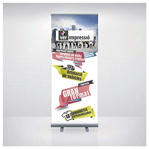 desconocido VERIMPRESSIÓ Expositor publicitario Roll Up a Todo Color | Fabricado en España | 85x200 cm